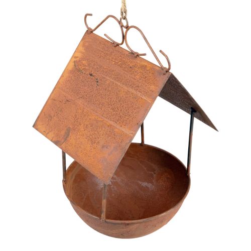 Dekorativní domeček pro ptáky koupel pro ptáky patina zahradní dekorace 18,5×20×33cm