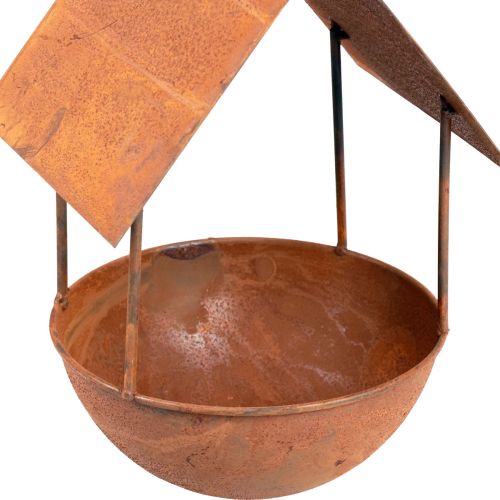 Floristik24 Dekorativní domeček pro ptáky koupel pro ptáky patina zahradní dekorace 18,5×20×33cm