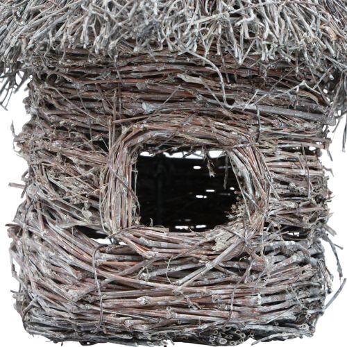 Floristik24 Dekorativní domeček pro ptáčky dřevo kov ozdobný domeček na stromě Ø17cm V26cm