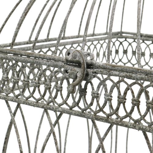 Floristik24 Ptačí voliéra vintage hranatá šedá 21/17cm 2ks