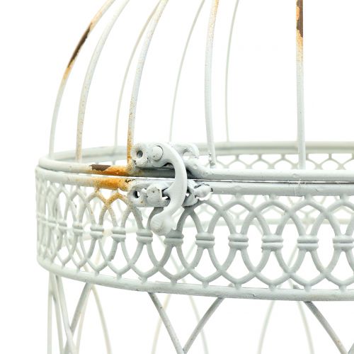Floristik24 Ptačí voliéra vintage kulatá bílá Ø22 / 18cm 2ks