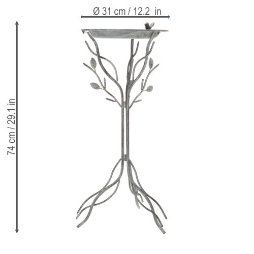 položky Dekorativní ptačí koupaliště s jemným listovým vzorem ve vintage stylu, 74 cm