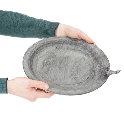 položky Dekorativní ptačí koupaliště s jemným listovým vzorem ve vintage stylu, 74 cm