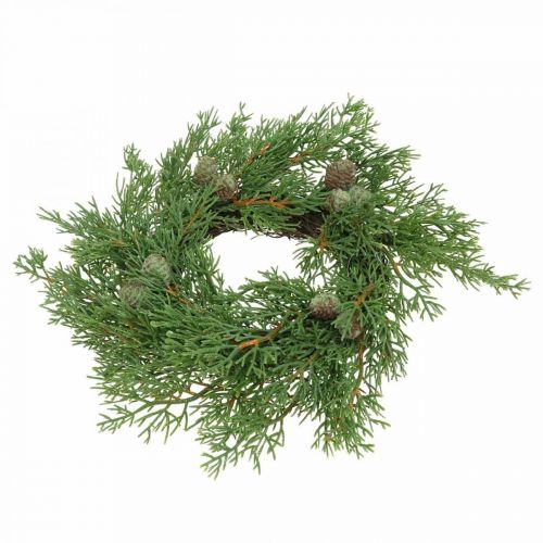 Floristik24 Umělý jalovcový věnec, jalovcový věnec, šišky Ø25cm