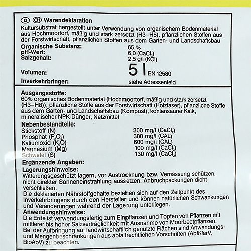 položky Zemina pro pěstování a květy (5 litrů)