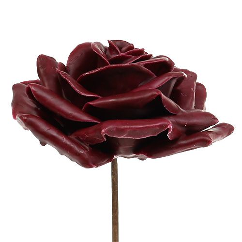 položky Vosková růže tmavě červená Ø10cm 6ks