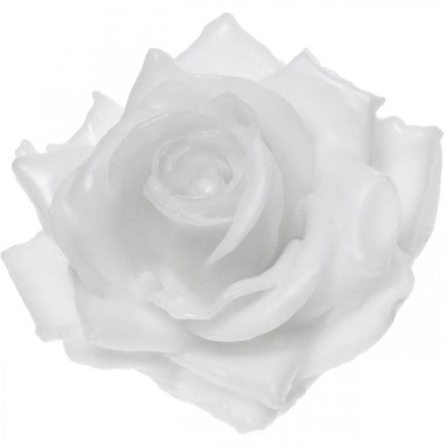 položky Vosková růže bílá Ø10cm Voskovaná umělá květina 6ks