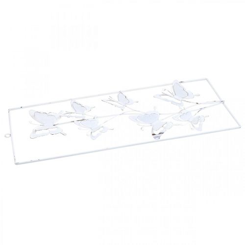 položky Butterfly Vising Art Spring Metal Wall Art Shabby Chic White Silver V47,5cm