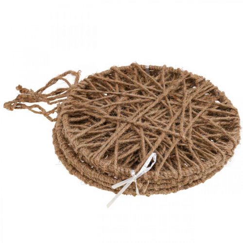 Floristik24 Nástěnná dekorace boho styl, ozdobný prsten jutová stuha Ø23cm 5ks
