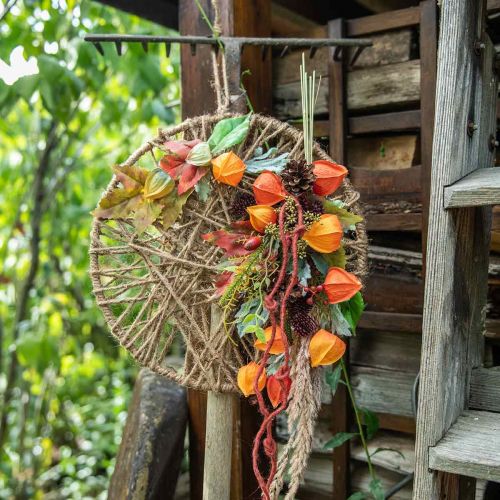 Floristik24 Nástěnná dekorace boho styl, ozdobný prsten jutová stuha Ø28,5cm 4ks