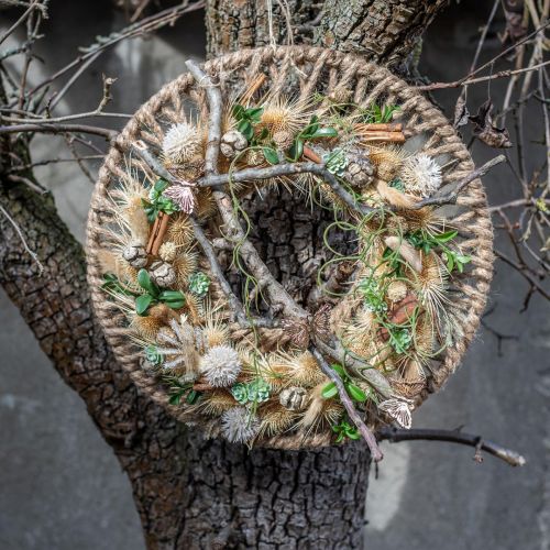 Floristik24 Nástěnná dekorace Boho styl, dekorativní jutová stuha Ø38cm