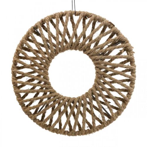 Nástěnná dekorace boho styl, ozdobný prsten jutová stuha Ø28cm