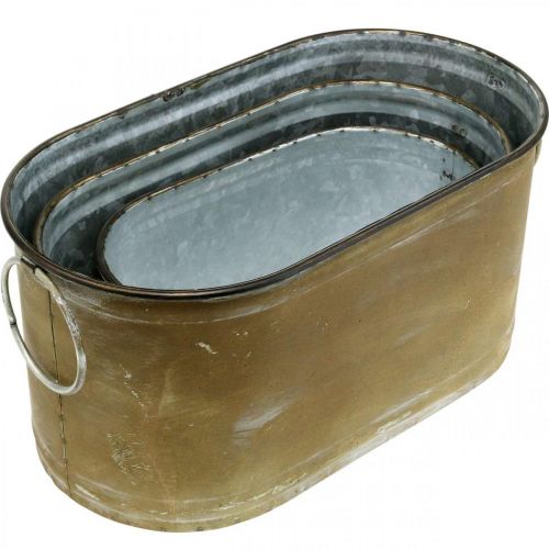 položky Set květináč Kovová vana Vintage Retro L22,5cm/27cm/31cm