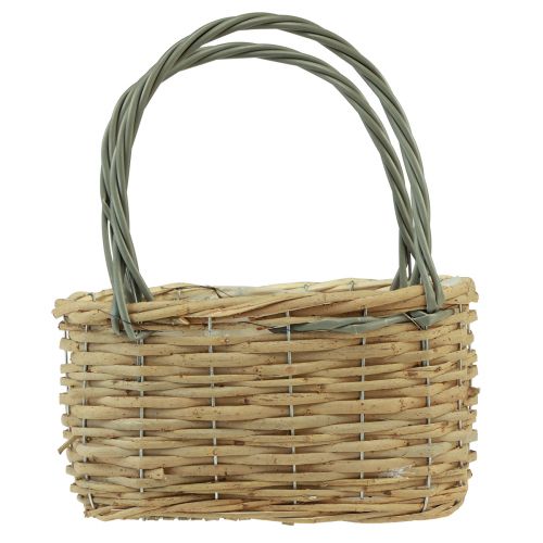 Floristik24 Proutěný košík košík na rostliny taška košík přírodní šedý 26,5x14x30cm