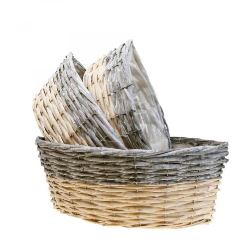 položky Proutěný koš na výsadbu Miska na rostliny L29/33/38cm sada 3 ks