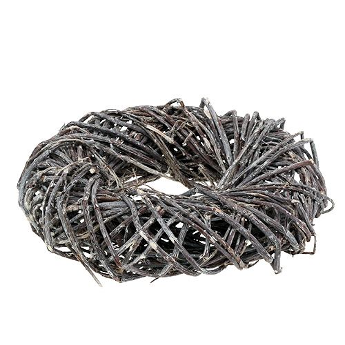 Floristik24 Věnec z vrby Ø28cm šedý, vypraný