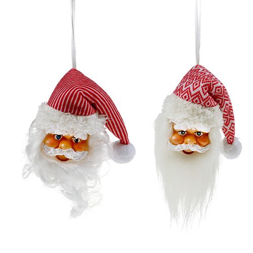 Floristik24 Vánoční přívěsek Santa hlava 14cm, 20cm 2ks