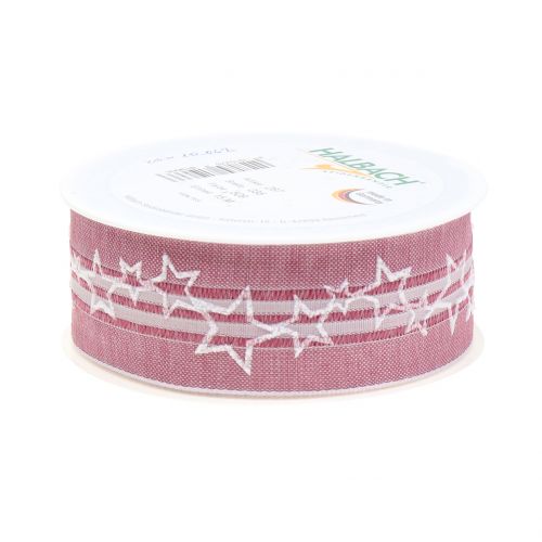 Floristik24 Vánoční stuha s hvězdou starorůžová 35mm 15m