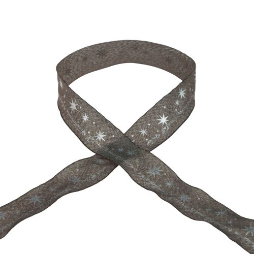 Floristik24 Vánoční stuha dárková stuha Vánoční hnědá 40mm 20m