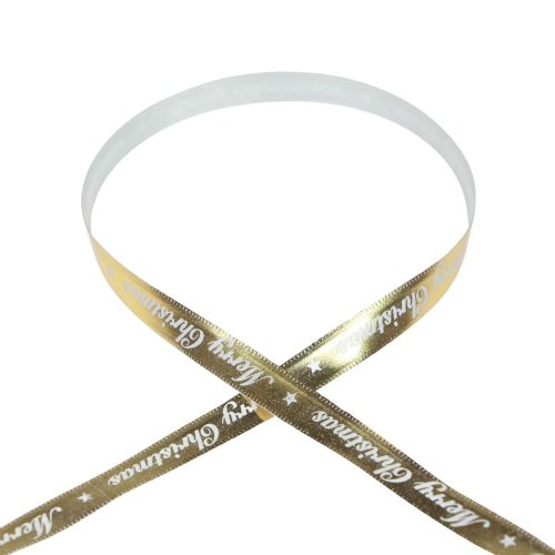 položky Vánoční stuha Veselá vánoční stuha Bílé zlato 10mm 20m