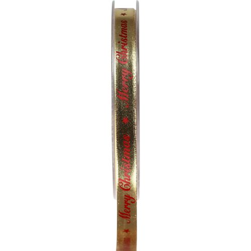 Floristik24 Vánoční stuha Veselá vánoční stuha Red Gold 10mm 20m