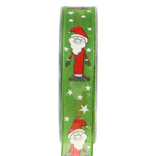 Vánoční stuha se Santa Green 25mm 20m