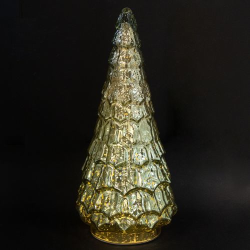 Floristik24 Vánoční stromeček s LED osvětlením vintage zeleno-zlatý 38 cm