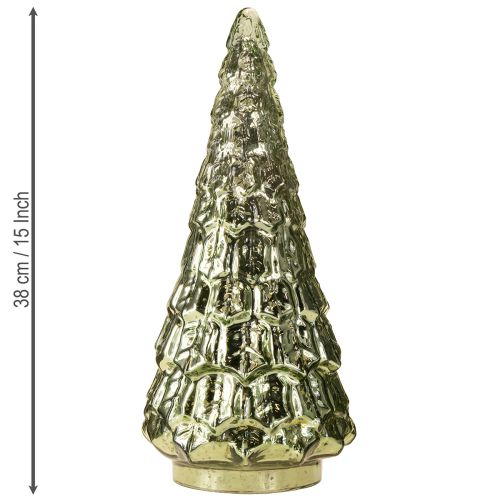 položky Vánoční stromeček s LED osvětlením vintage zeleno-zlatý 38 cm