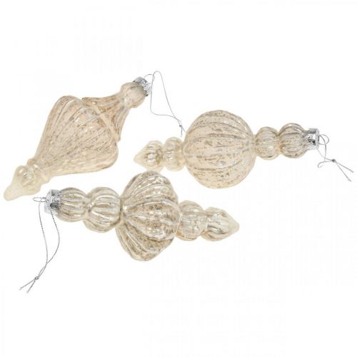 Floristik24 Vánoční ozdoby skleněné Vánoční ozdoby vintage 15cm 3ks