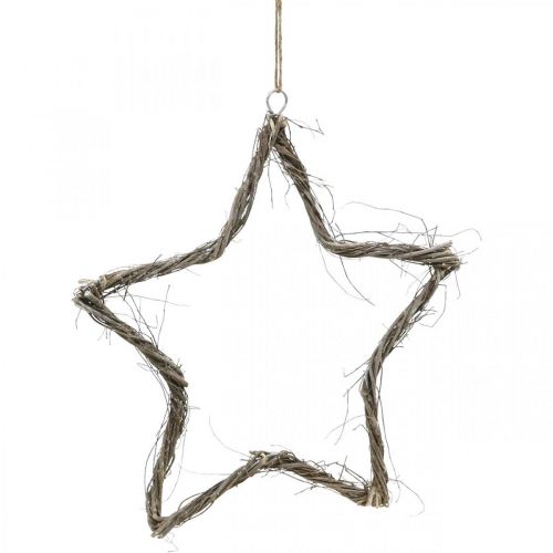 položky Vánoční dekorace hvězda bílé prané hvězdy k zavěšení jilm 30cm 4ks
