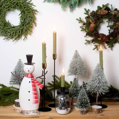 položky Vánoční dekorace, sněhulák se šálou, kovová dekorace na zimu V33cm