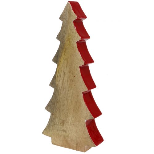 položky Vánoční dekorace jedle dřevo červená, příroda 28cm