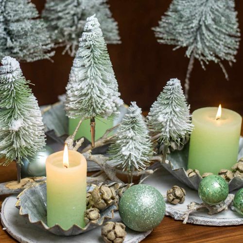 položky Vánoční dekorace zasněžená spona Zelená H13/19cm 4ks