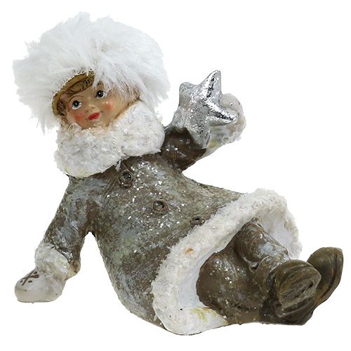 Floristik24 Vánoční figurka šedobílá 13cm 2ks