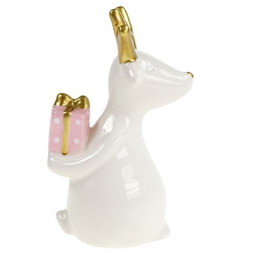 Floristik24 Vánoční figurka sob bílý 11cm, 12cm 2ks