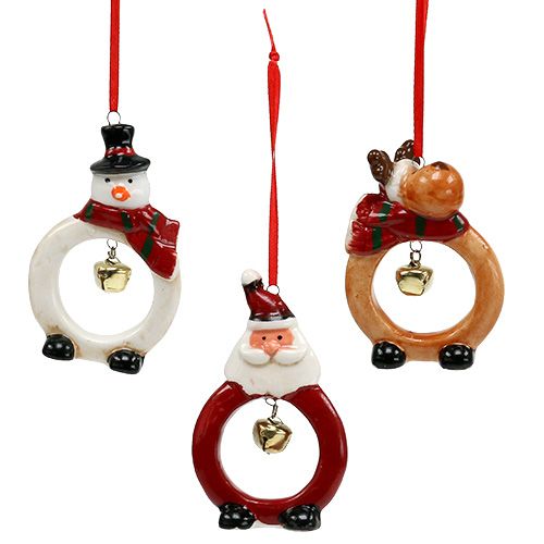 Floristik24 Vánoční figurky 8cm - 10cm k zavěšení 3ks