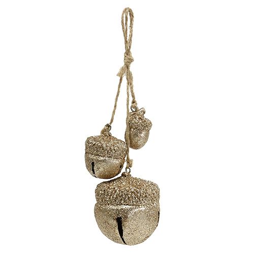Ozdobný věšák žaludy 3cm-5cm champagne L16cm 3ks