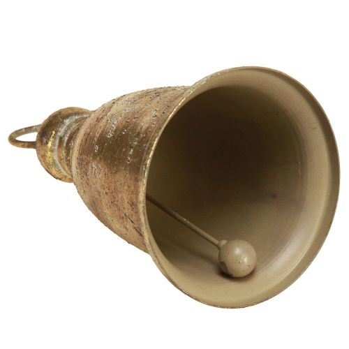 Floristik24 Vánoční zvonek zlatý starožitný vzhled H13/18cm 2ks