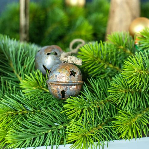 položky Vánoční zvonky, zvonky s hvězdičkami, adventní dekorace kovový starožitný vzhled V5,5cm Ø5cm 4ks