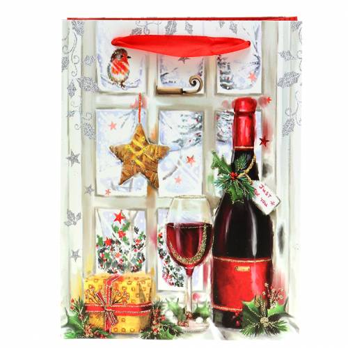 položky Vánoční dárková taška 8cm x 18cm H24cm sada 2 ks