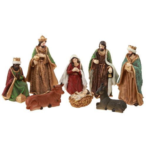Sada figurek vánočního betlému ručně malovaný polyresin 8-20cm 8 kusů