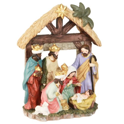 Floristik24 Vánoční betlém s figurkami Vánoční betlém 15,5×7×20cm
