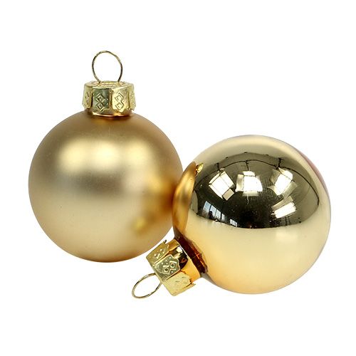 Vánoční koule 4cm zlatá lesklá/matné sklo 24ks