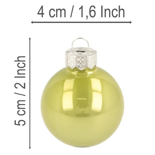 Sada vánočních ozdob na stromeček, barevné vánoční ozdoby, lesklé, 40 mm, 24 kusů | Floristik24.cz