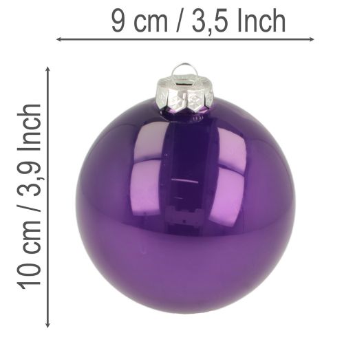 Lesklé vánoční ozdoby, sada 10 kusů, různé barvy, 95 mm | Floristik24.cz