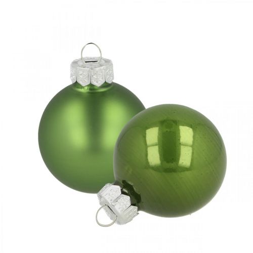 Floristik24 Vánoční koule skleněné zelené matné/lesklé Ø4cm 24ks