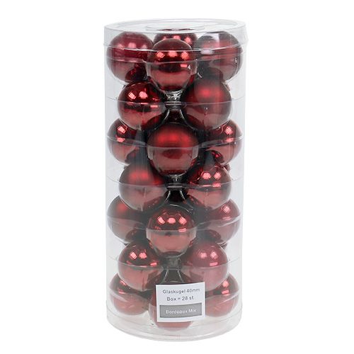 položky Vánoční koule skleněná Ø4cm Bordeaux mix 24 ks