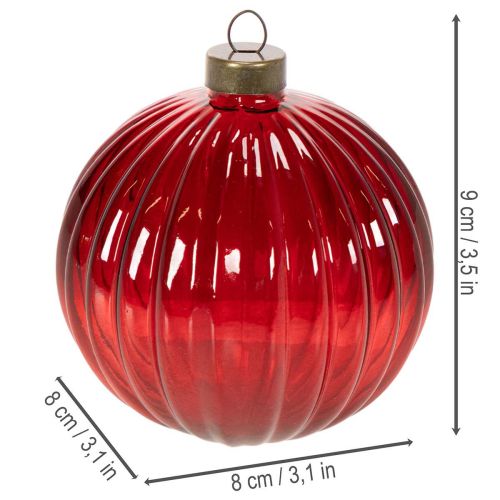Vánoční ozdoby, skleněné, červené, 8 cm, 12 kusů | Floristik24.cz