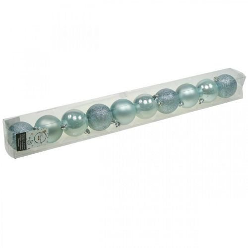 položky Vánoční koule plastové světle modrá mix Ø6cm 10 ks