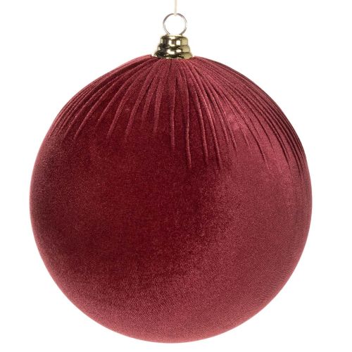 Velká červená sametová vánoční ozdoba na zavěšení, 25 cm, 2 kusy
